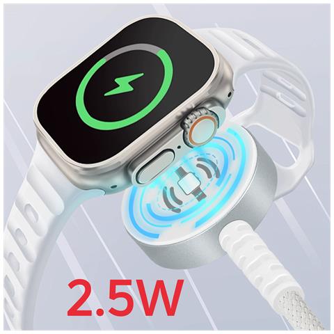Cavo Caricatore Magnetico Per Apple Watch + Lightning Connettore Usb-c, Bianco - Foto 5