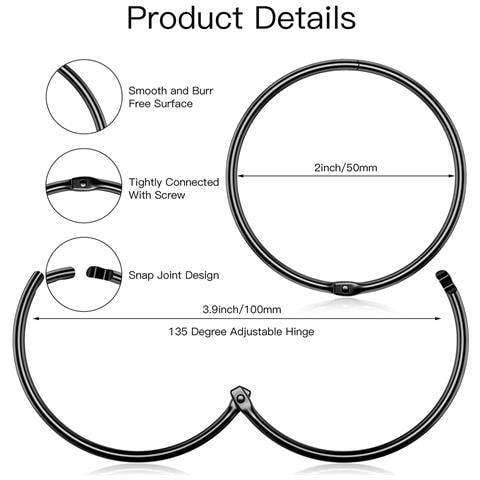 Ganci Per Tenda Da Doccia Circle, Confezione Da 20 Black - Foto 2