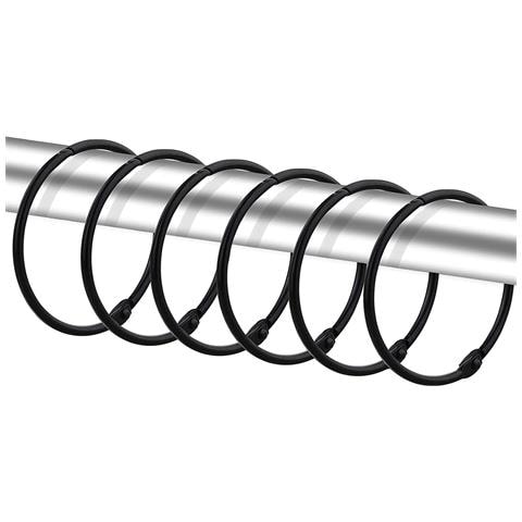 Ganci Per Tenda Da Doccia Circle, Confezione Da 20 Black - Foto 1