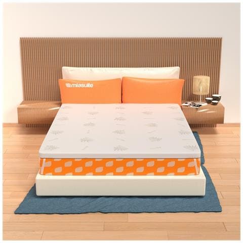 Topper Singolo 80x200 in waterfoam - alto 3 cm, sfoderabile, tessuto AloeVera | Correttore H3 - Foto 2