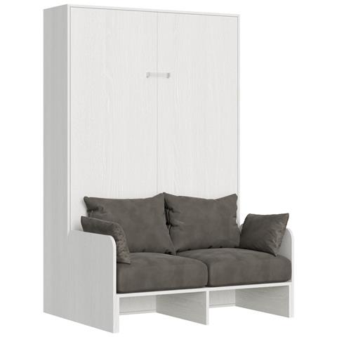 Letto 120 Sofà Kentaro Verticale A Scomparsa Bianco Frassino  (alessia 20) - Foto 1