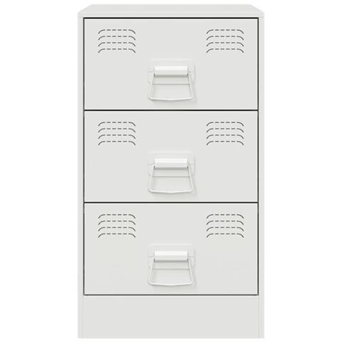 Comodini 2 Pz Bianchi 34,5x39x62 Cm In Acciaio - Foto 2