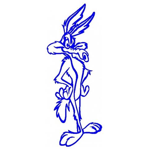 Willy Coyote - Adesivo Prespaziato - Colore Blu - 15cm - Foto 1
