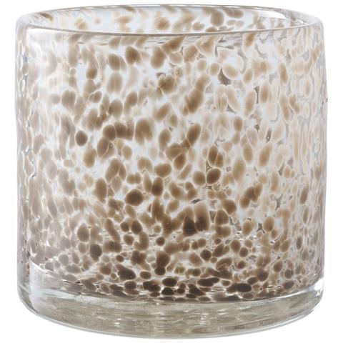 Portacandela Leo - Beige - Vetro - 12x12x11,5 Cm - Foto 1