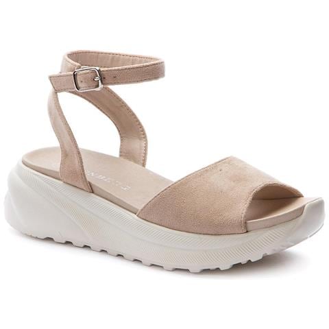 Beige Casual Wedge Sandals Sandali Tessile Scarpe Donna Beige Eu 39, 117567-03-02 - Foto 1