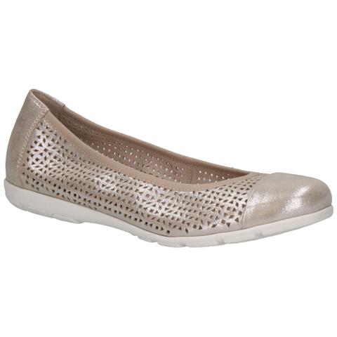 Taupe Metallic Casual Closed Ballerinas Ballerine Pelle Scarpe Donna Metallici Eu 37, 9-22151-42-341 - Foto 1