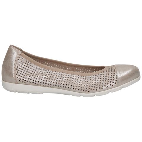 Taupe Metallic Casual Closed Ballerinas Ballerine Pelle Scarpe Donna Metallici Eu 37, 9-22151-42-341 - Foto 2