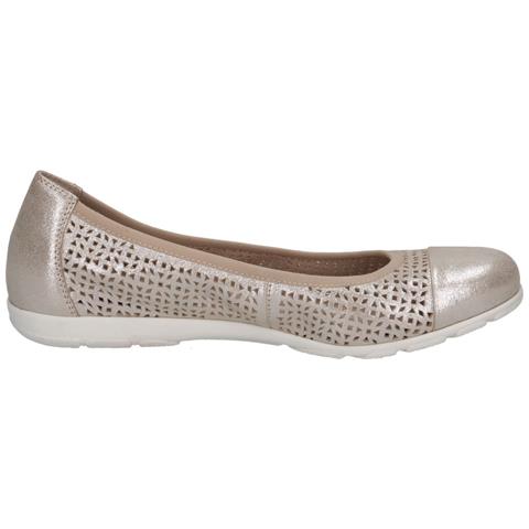 Taupe Metallic Casual Closed Ballerinas Ballerine Pelle Scarpe Donna Metallici Eu 37, 9-22151-42-341 - Foto 3