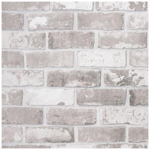 Carta da Parati 3D Motivo Mattoni Grigio 10x0,53 m Non Tessuto - Foto 1