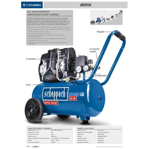 Compressore Aria Silenziato Hc51si 1500w 50 Litri 8 Bar - Foto 8