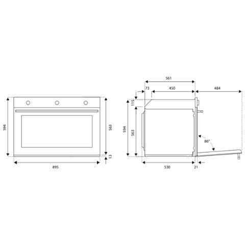 Forno a Gas da Incasso F905PROGKN Capacità 88 L Multifunzione Ventilato Colore Nero - Foto 4