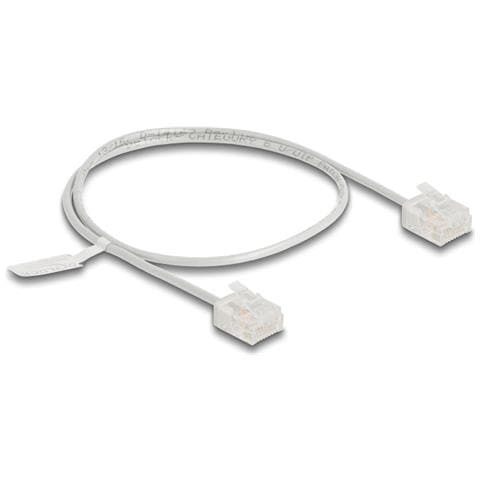 Cavo di rete RJ45 Cat. 6 UTP Ultra Slim 0,5 m grigio con connettori corti - Foto 1