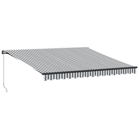Tenda Retrattile Manuale Con Led Antracite E Bianco 400x300 Cm - Foto 2