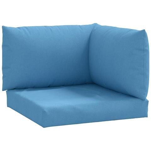 Cuscini Per Pallet 3 Pz Blu Mélange In Tessuto - Foto 2