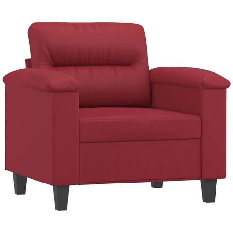 Poltrona Rosso Vino 60 Cm In Similpelle - Foto 2