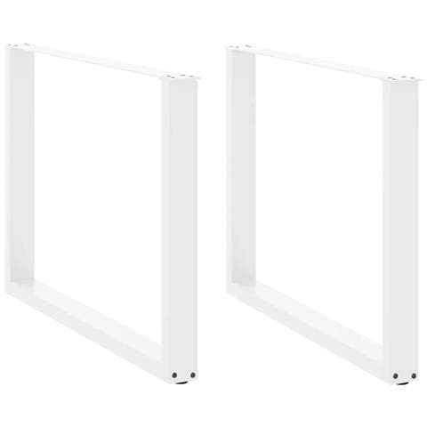 Gambe Tavolo Pranzo A U 2 Pz Bianco 100x(72-73) Cm Acciaio - Foto 1