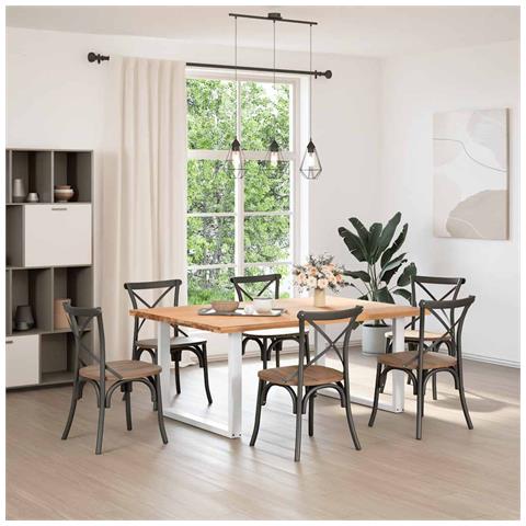 Gambe Tavolo Pranzo A U 2 Pz Bianco 100x(72-73) Cm Acciaio - Foto 2