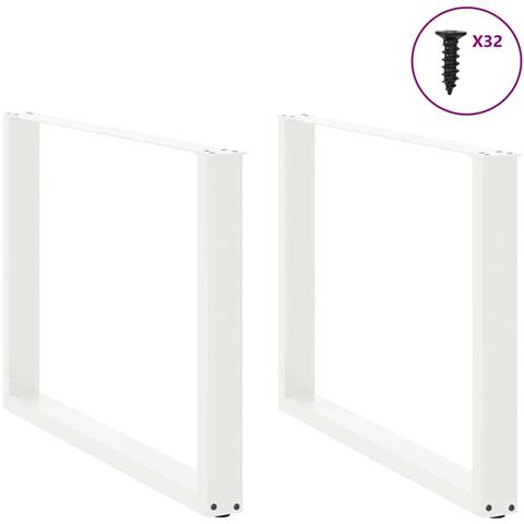 Gambe Tavolo Pranzo A U 2 Pz Bianco 100x(72-73) Cm Acciaio - Foto 3