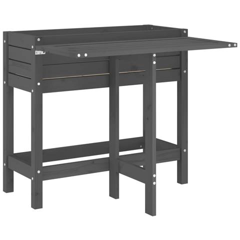 Lusso Casadino -  Fioriera Giardino Piano Pieghevole Grigia Legno Massello Pino - Foto 1