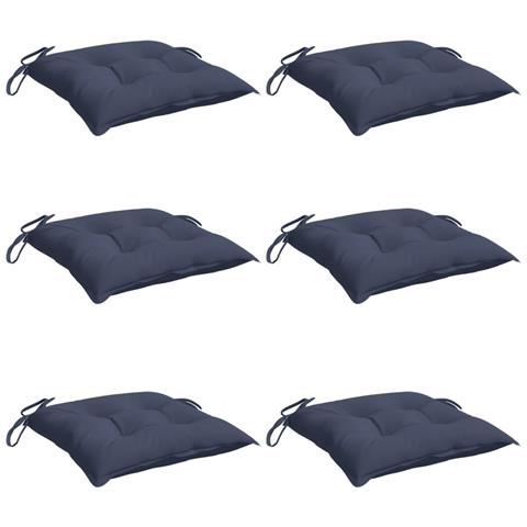 Cuscini Per Sedia 6 Pz Blu Marino 50x50x7 Cm In Tessuto Oxford - Foto 2