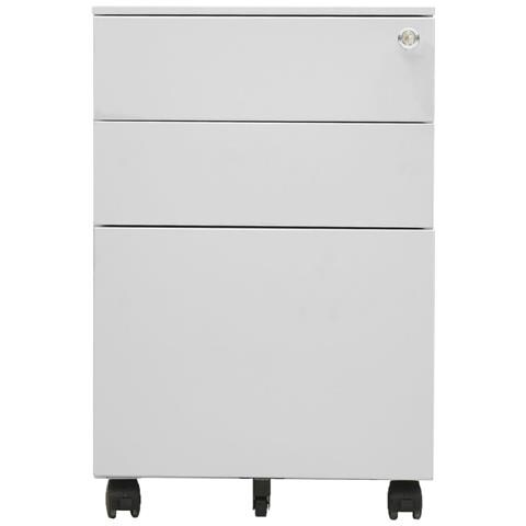 Lusso Casadino -  Schedario Mobile Grigio Chiaro 39x45x60 Cm In Acciaio - Foto 1