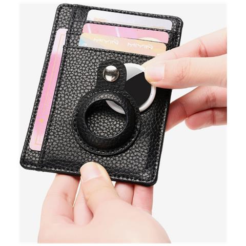 Elegante Portafoglio Per Carte Airtag Con Blocco Rfid Black - Foto 2
