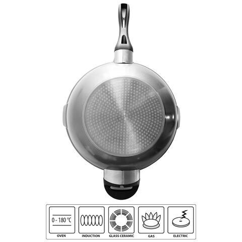 Aluminium Wok, Diametro 32 Cm, Coperchio In Vetro, Rivestimento Antiaderente - Foto 2