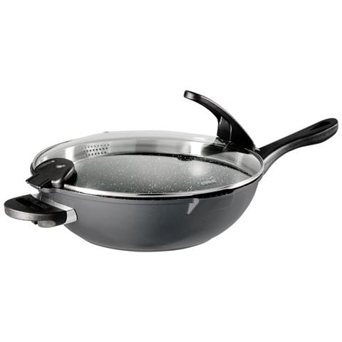 Aluminium Wok, Diametro 32 Cm, Coperchio In Vetro, Rivestimento Antiaderente - Foto 1