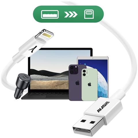 Cavo Usb A Iphone Lightning Ricarica E Sincronizzazione 3m, Bianco - Foto 2