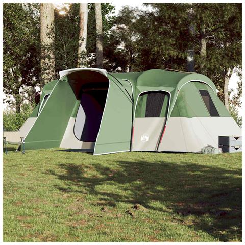 Tenda Familiare a Tunnel per 16 Persone Verde Impermeabile - Foto 2
