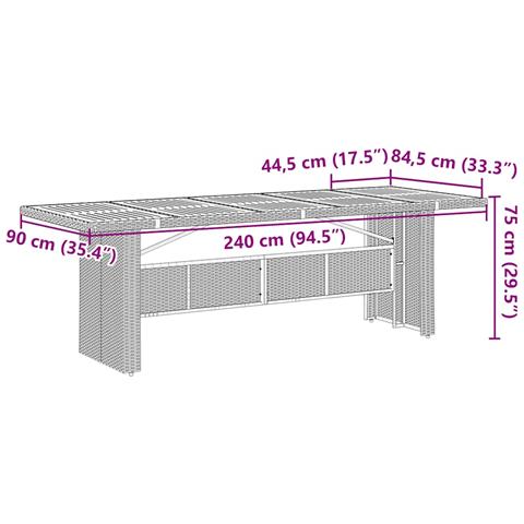 Set da Bistrò da Giardino 11 pz con Cuscini Nero in Polyrattan - Foto 9