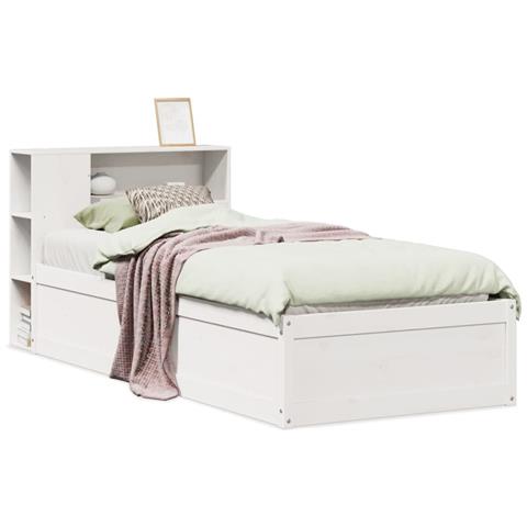 Giroletto senza Materasso Bianco 90x200 cm Legno Massello Pino - Foto 1