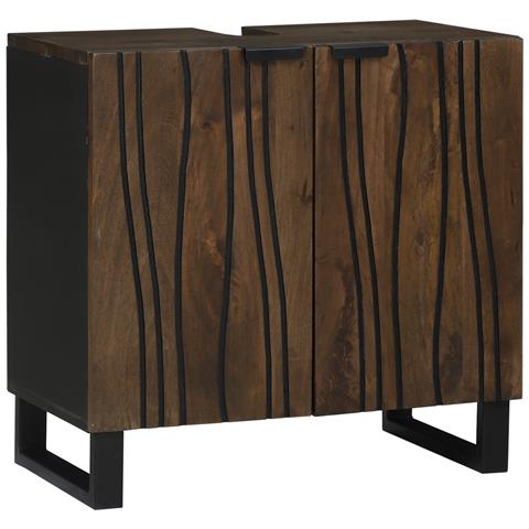 Mobile lavabo Noce Legno massello, Metallo Medio Elegante - Foto 1