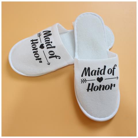 Pantofole Bianche ""maid Of Honor"" Per Feste Di Addio Al Nubilato E Spa Black - Foto 2