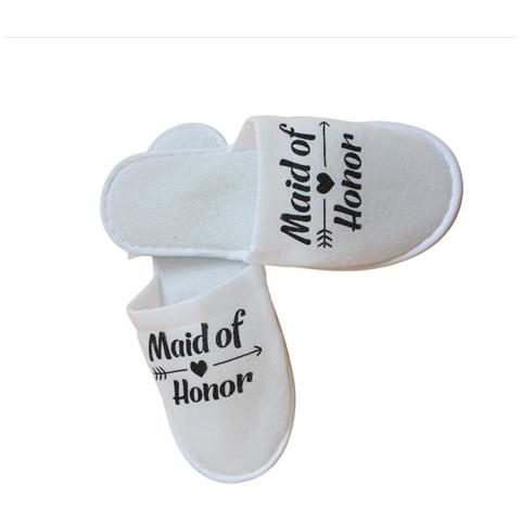 Pantofole Bianche ""maid Of Honor"" Per Feste Di Addio Al Nubilato E Spa Black - Foto 4