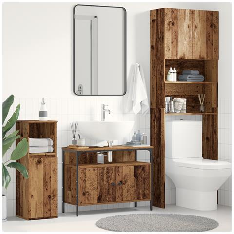 Mobile da Bagno in Legno Vecchio 80x30x60 cm in Legno Ingegnerizzato - Foto 2