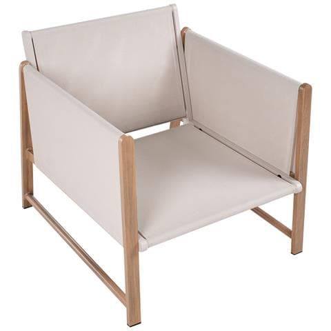 Set Salotto Da Giardino Con Tavolo E Pouf 5 Posti Nola Metallo Beige Chiaro - Foto 8