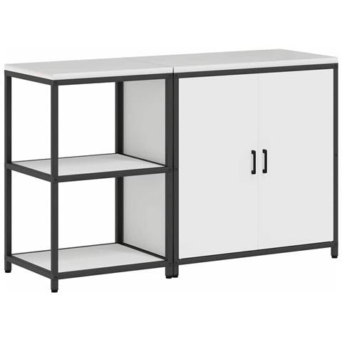 Set di Stoccaggio per Cucina 2 pcs Bianco 150 x 50 x 92 cm - Foto 1