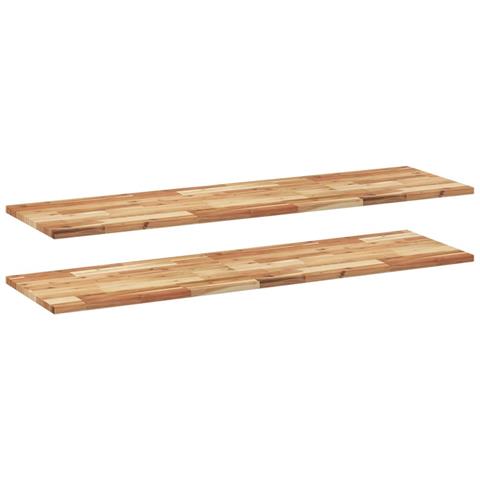 Mensole da Parete 2 pz 140x40x2 cm Legno Acacia Rifinito a Olio - Foto 1