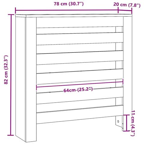 Copertura per radiatori Rovere Nero 78 x 20 x 82 cm - Foto 8