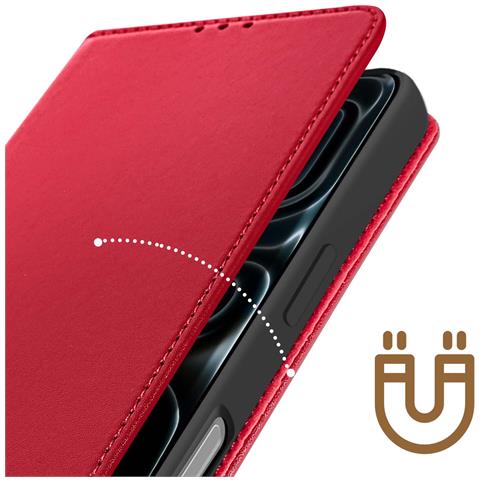 Custodia In Pelle Per Iphone 17 Pro Con Portacarte E Patta Magnetica - Foto 2