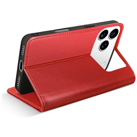 Custodia In Pelle Per Iphone 17 Pro Con Portacarte E Patta Magnetica - Foto 5