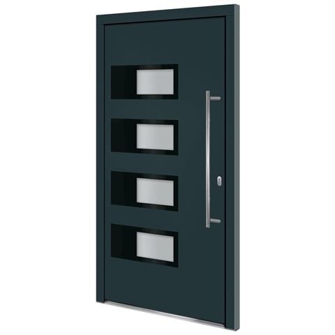 Porta Ingresso Antracite 110x210 cm in Alluminio e PVC - Foto 1