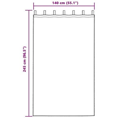 Tende con tende 2 pcs Rosso vino 140 x 245 cm Velluto - Foto 7