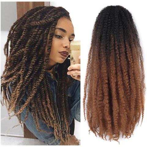 Parrucca Ombre Caterpillar Dreadlock - Extension Capelli Afro Ricci Crochet - Foto 2