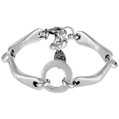 Bracciale In Argento Con Maglie Modulari E Anello Centrale - Foto 1