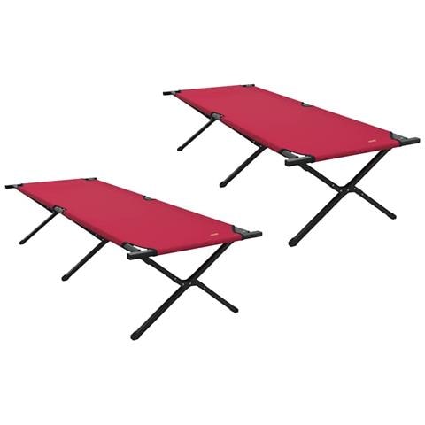 Letto da campeggio pieghevole 2 pcs Rosso Tessuto Oxford - Foto 1
