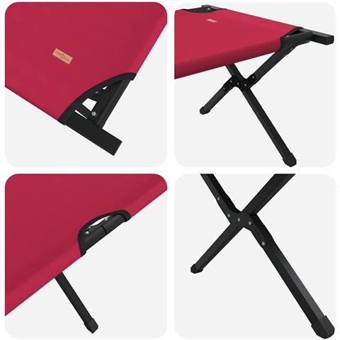 Letto da campeggio pieghevole 2 pcs Rosso Tessuto Oxford - Foto 9