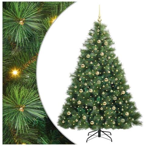 Albero di Natale artificiale con 300 LED Verde 210 cm PE e PVC - Foto 1