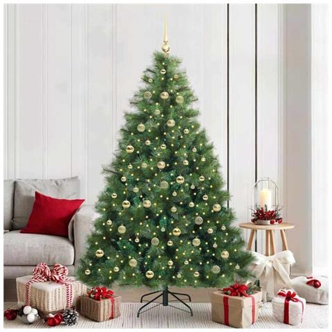 Albero di Natale artificiale con 300 LED Verde 210 cm PE e PVC - Foto 2